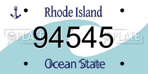 94545 Rhode Island License Plate