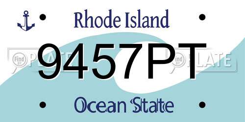 9457PT Rhode Island License Plate