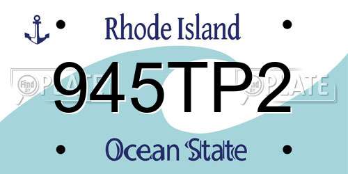 945TP2 Rhode Island License Plate