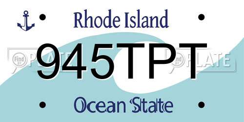 945TPT Rhode Island License Plate