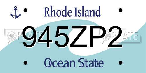 945ZP2 Rhode Island License Plate