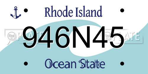 946N45 Rhode Island License Plate