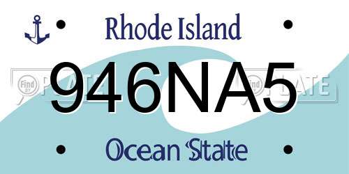 946NA5 Rhode Island License Plate