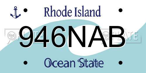 946NAB Rhode Island License Plate