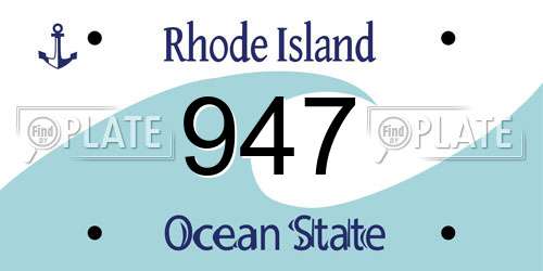 947 Rhode Island License Plate