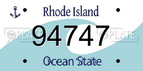 94747 Rhode Island License Plate