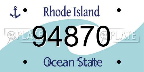 94870 Rhode Island License Plate