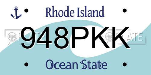 948PKK Rhode Island License Plate