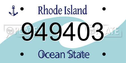 949403 Rhode Island License Plate