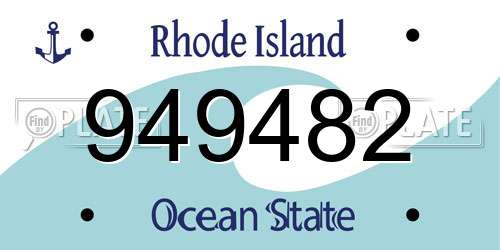 949482 Rhode Island License Plate