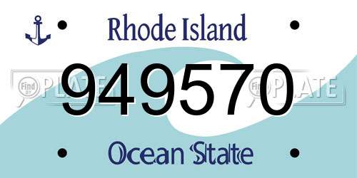 949570 Rhode Island License Plate