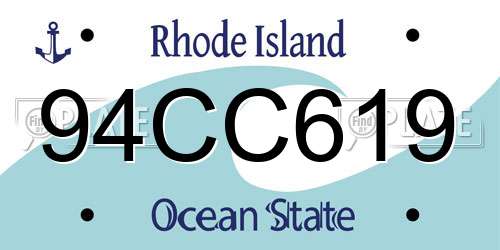 94CC619 Rhode Island License Plate