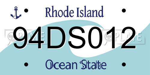 94DS012 Rhode Island License Plate