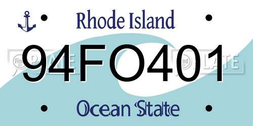 94FO401 Rhode Island License Plate