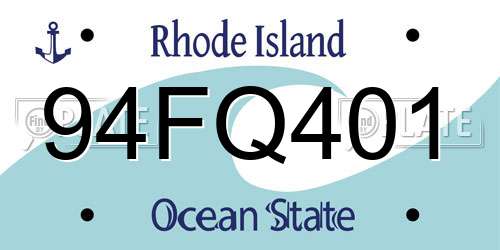 94FQ401 Rhode Island License Plate