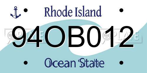 94OB012 Rhode Island License Plate