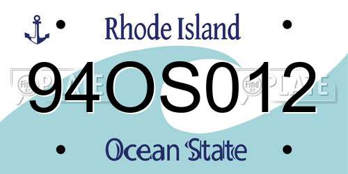 94OS012 Rhode Island License Plate