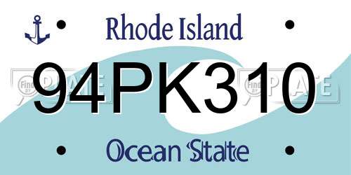 94PK310 Rhode Island License Plate
