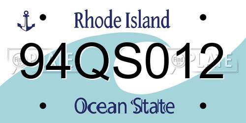94QS012 Rhode Island License Plate