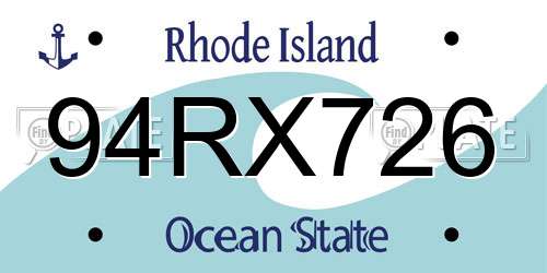 94RX726 Rhode Island License Plate