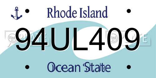 94UL409 Rhode Island License Plate
