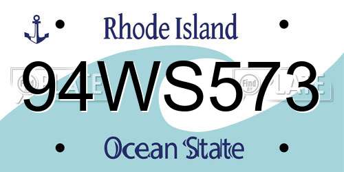 94WS573 Rhode Island License Plate