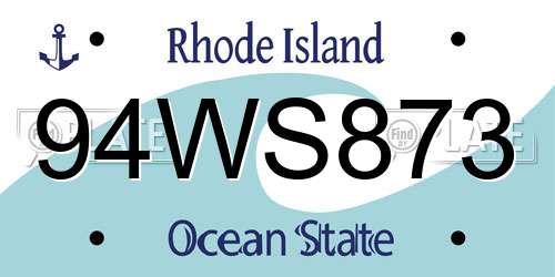 94WS873 Rhode Island License Plate