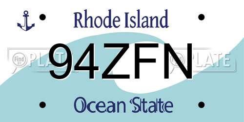 94ZFN Rhode Island License Plate