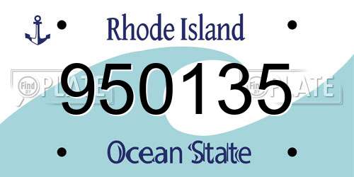 950135 Rhode Island License Plate