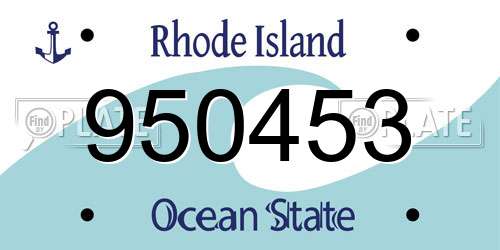 950453 Rhode Island License Plate