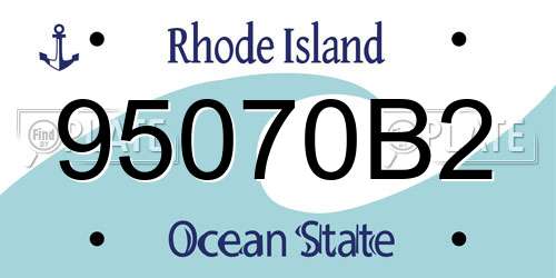 95070B2 Rhode Island License Plate