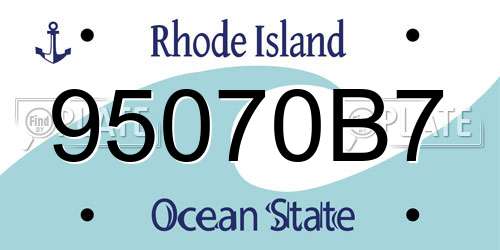 95070B7 Rhode Island License Plate