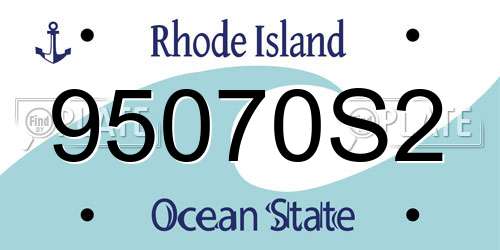 95070S2 Rhode Island License Plate