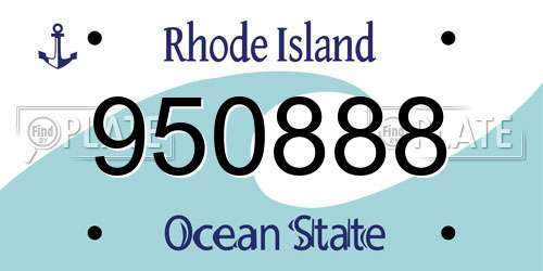950888 Rhode Island License Plate
