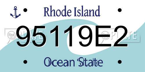 95119E2 Rhode Island License Plate