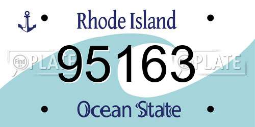 95163 Rhode Island License Plate