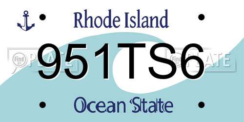 951TS6 Rhode Island License Plate