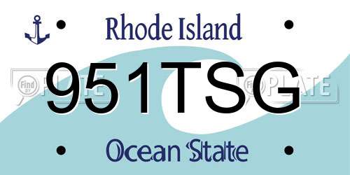 951TSG Rhode Island License Plate