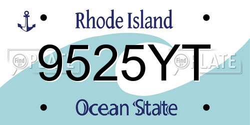 9525YT Rhode Island License Plate