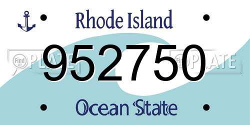 952750 Rhode Island License Plate