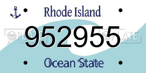 952955 Rhode Island License Plate