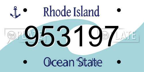 953197 Rhode Island License Plate