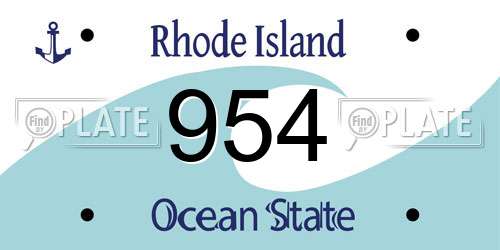 954 Rhode Island License Plate