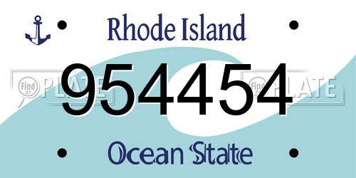 954454 Rhode Island License Plate