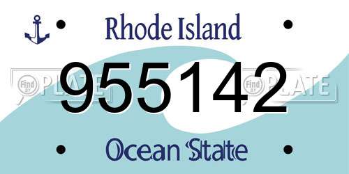 955142 Rhode Island License Plate
