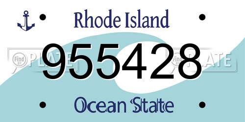955428 Rhode Island License Plate