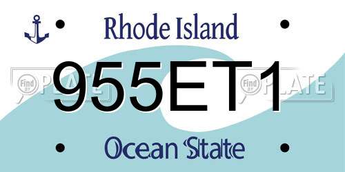 955ET1 Rhode Island License Plate