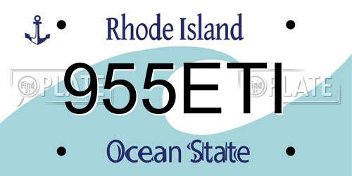 955ETI Rhode Island License Plate