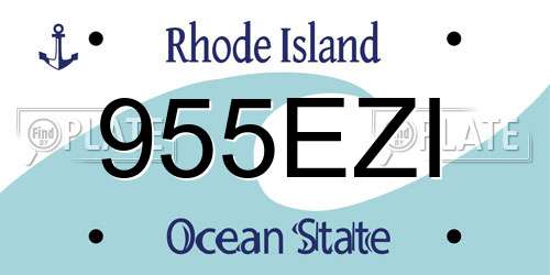 955EZI Rhode Island License Plate