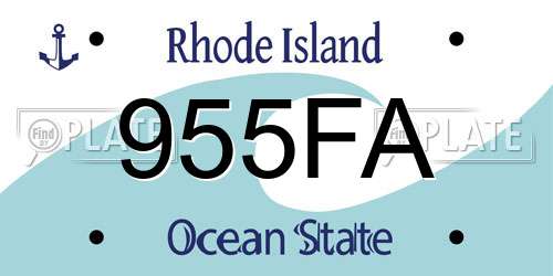 955FA Rhode Island License Plate